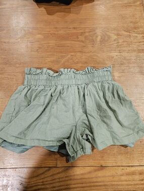 Fashion Nova Olive Ruffle High-Waist Shorts